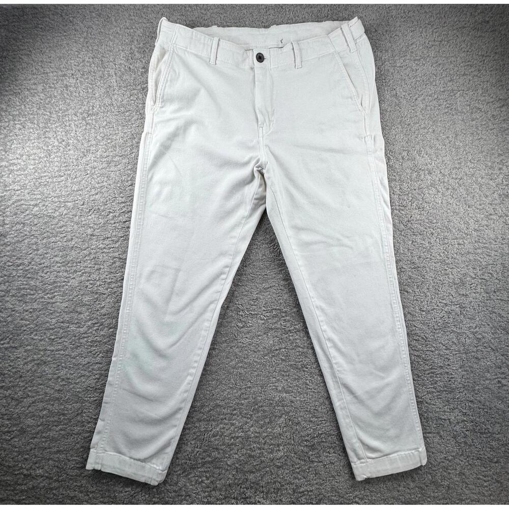 Massimo Dutti Men's White Tapered Casual‎ Pants 33x28 SEE PICS